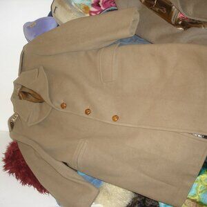 Two Camel Mens Wool Overcoats.